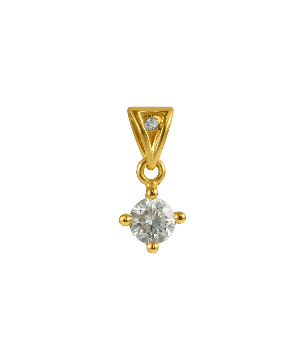 Beautiful 18 Kt Gold  Natural Diamond Pendant